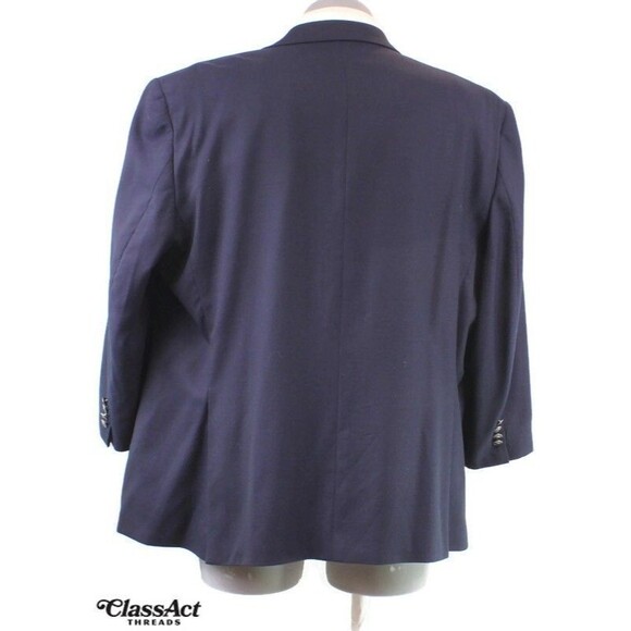 Joseph Abboud  Wool Blazer Sport Coat Blue Metal Buttons 52R - Picture 4 of 8